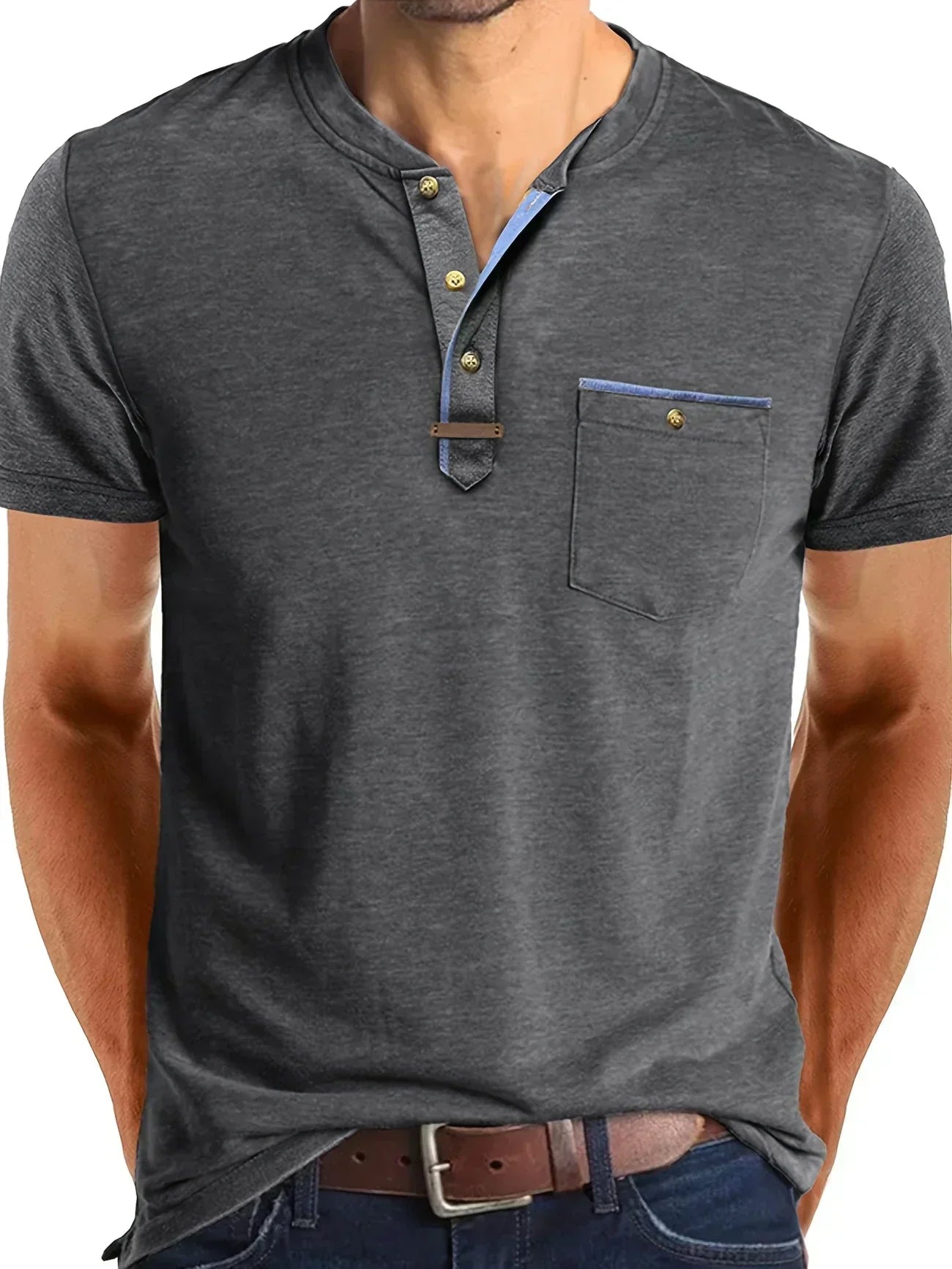 Savrani™ | Elegant t-shirt med rund hals og lomme