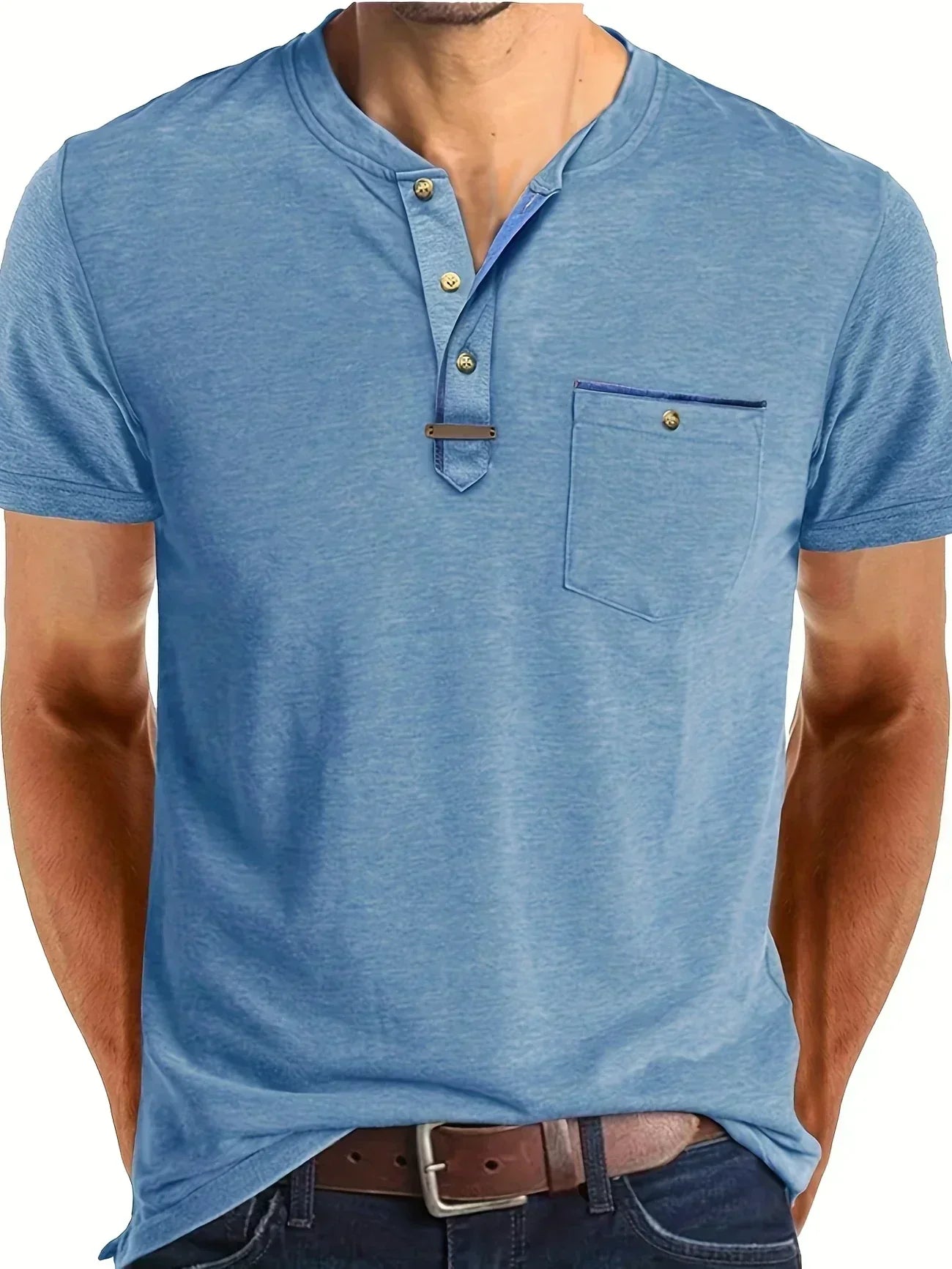 Savrani™ | Elegant t-shirt med rund hals og lomme