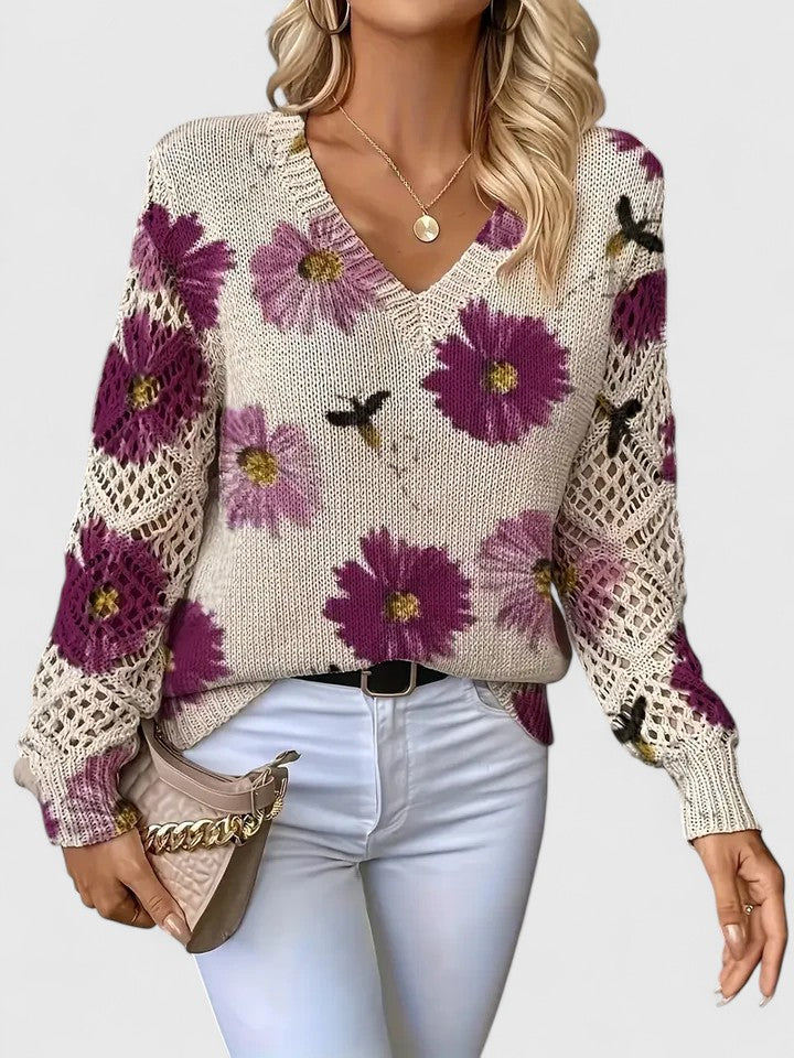 Aurélie | Elegant sweater med blomsterdesign