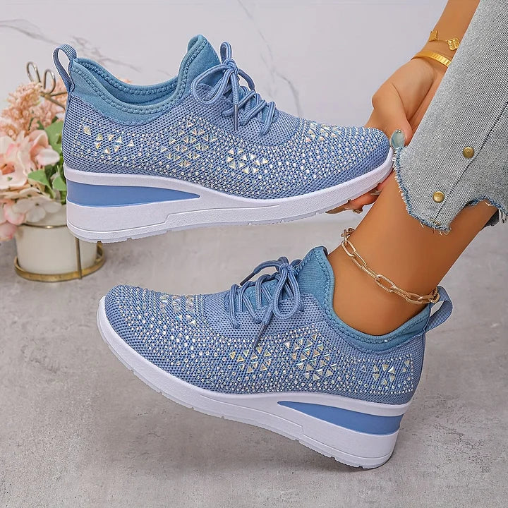 Giselle – Ortopædiske Sneakers med Glitrende Krystaller