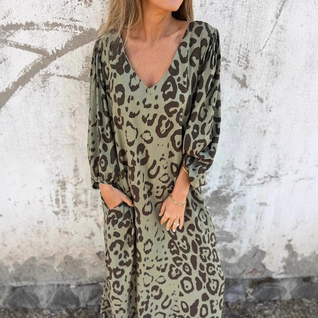 Denise | Kjole med leopardmønster