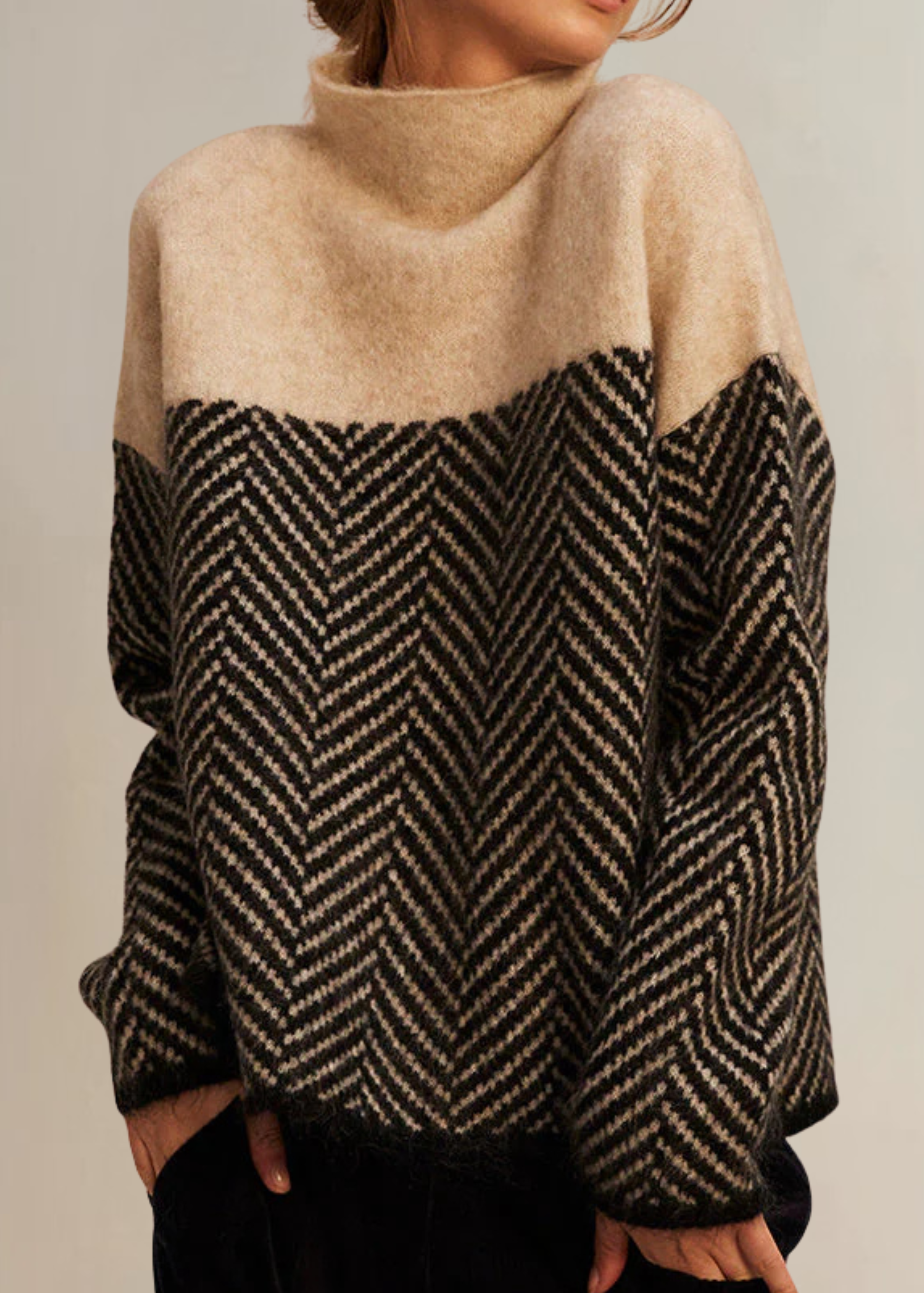 Lucivine – Ribstrikket bomuldsrullekravepullover