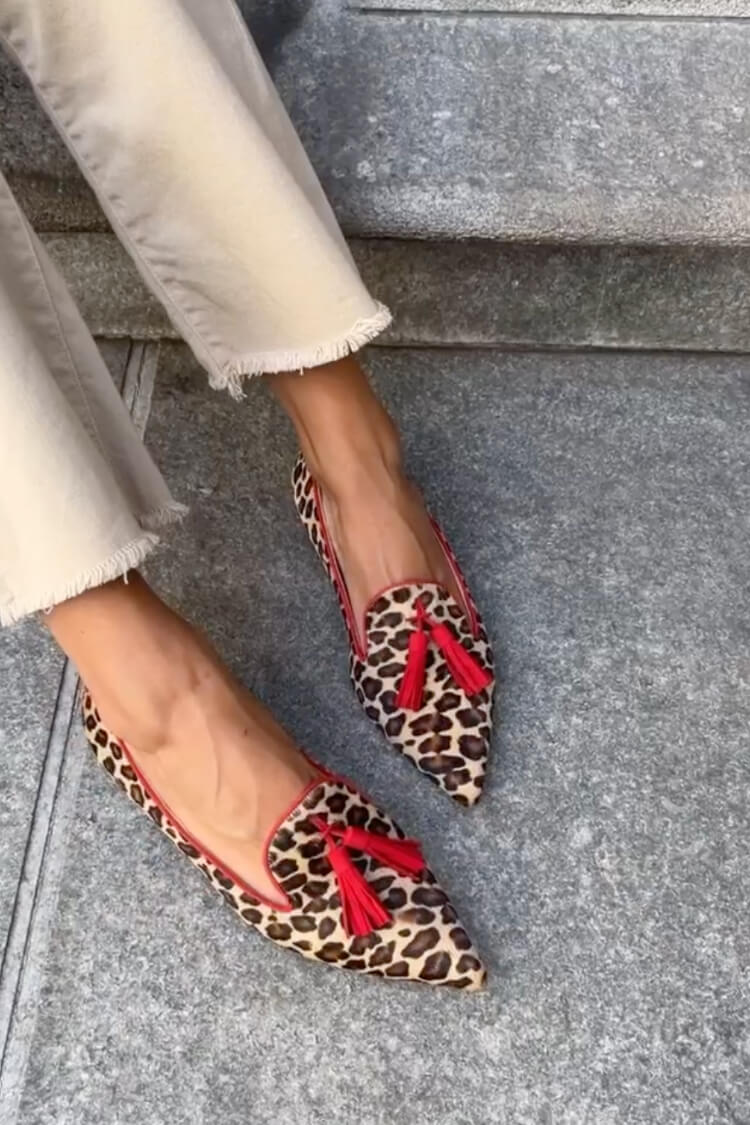 Sophie | Loafers med røde frynser