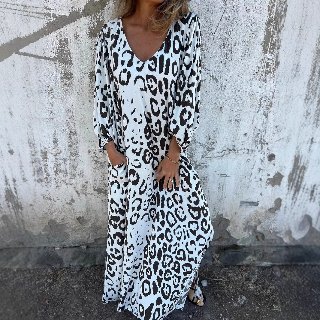 Denise | Kjole med leopardmønster