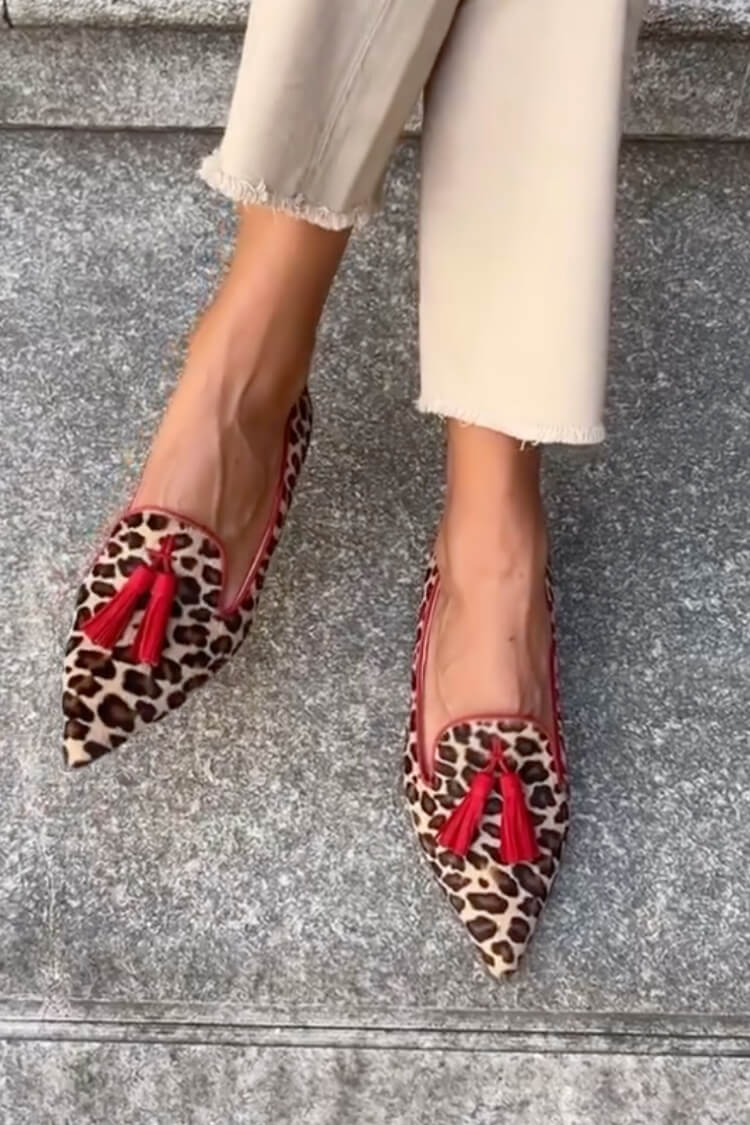 Sophie | Loafers med røde frynser