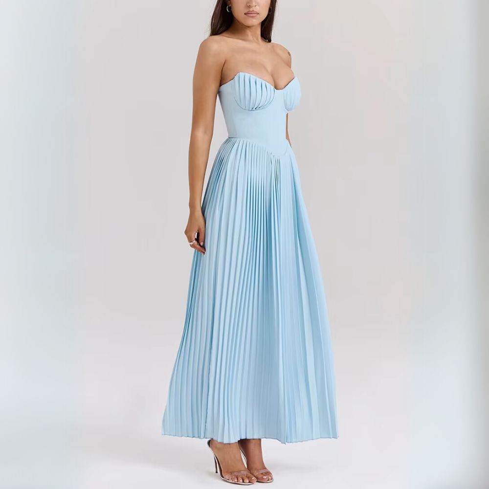 Kalinda | Elegant Plisseret Kjole
