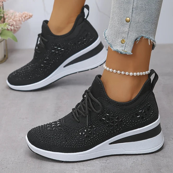 Giselle – Ortopædiske Sneakers med Glitrende Krystaller