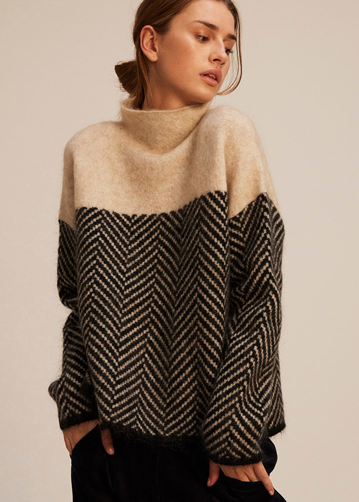 Lucivine – Ribstrikket bomuldsrullekravepullover