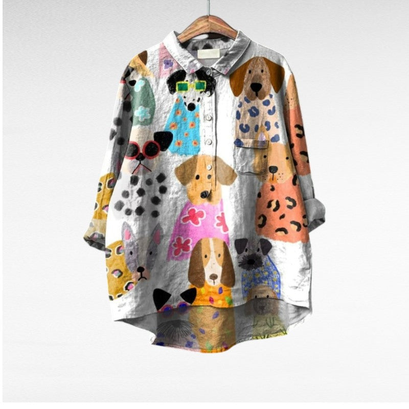 Mary Jane® | Eksklusiv Damebluse med Hundemotiv