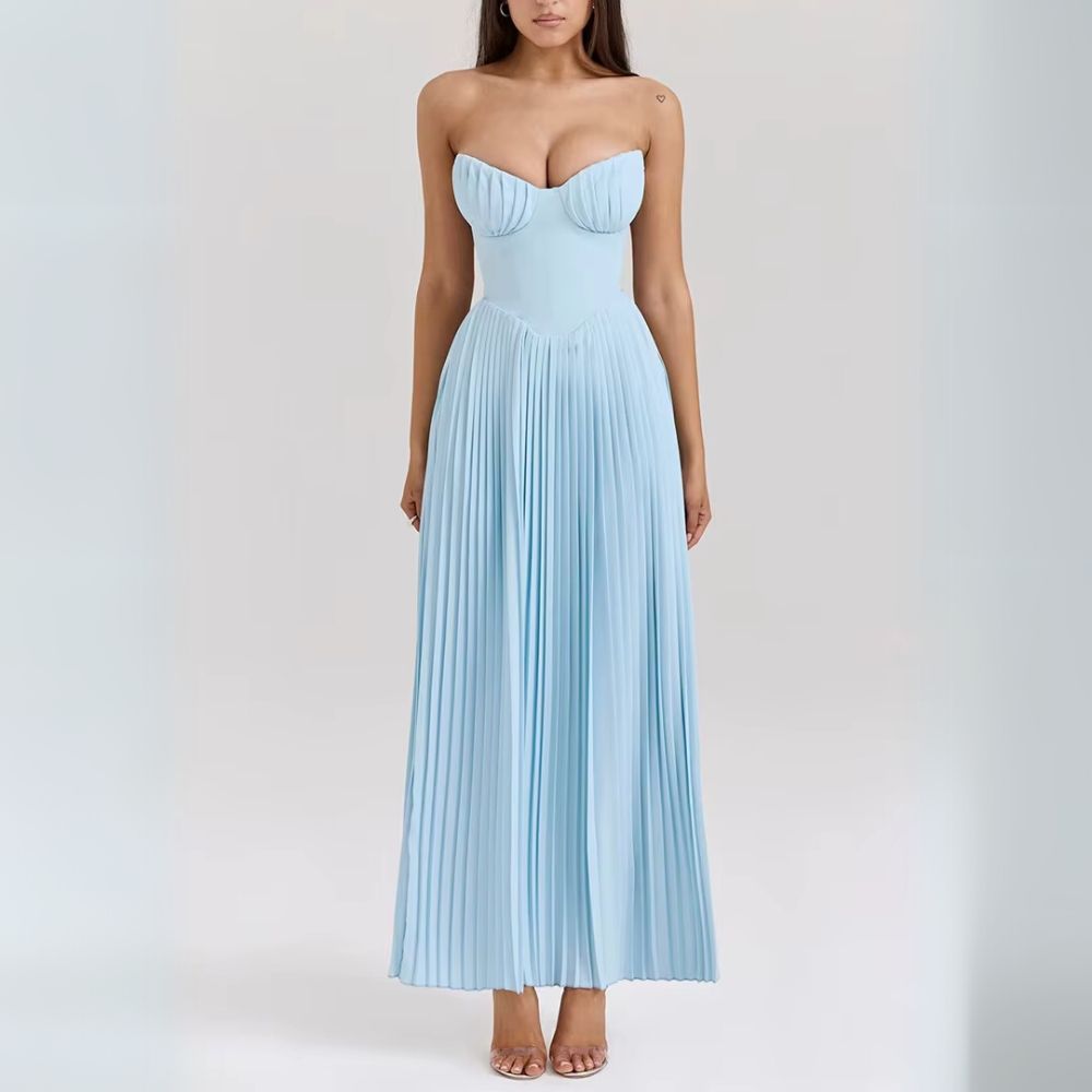 Kalinda | Elegant Plisseret Kjole