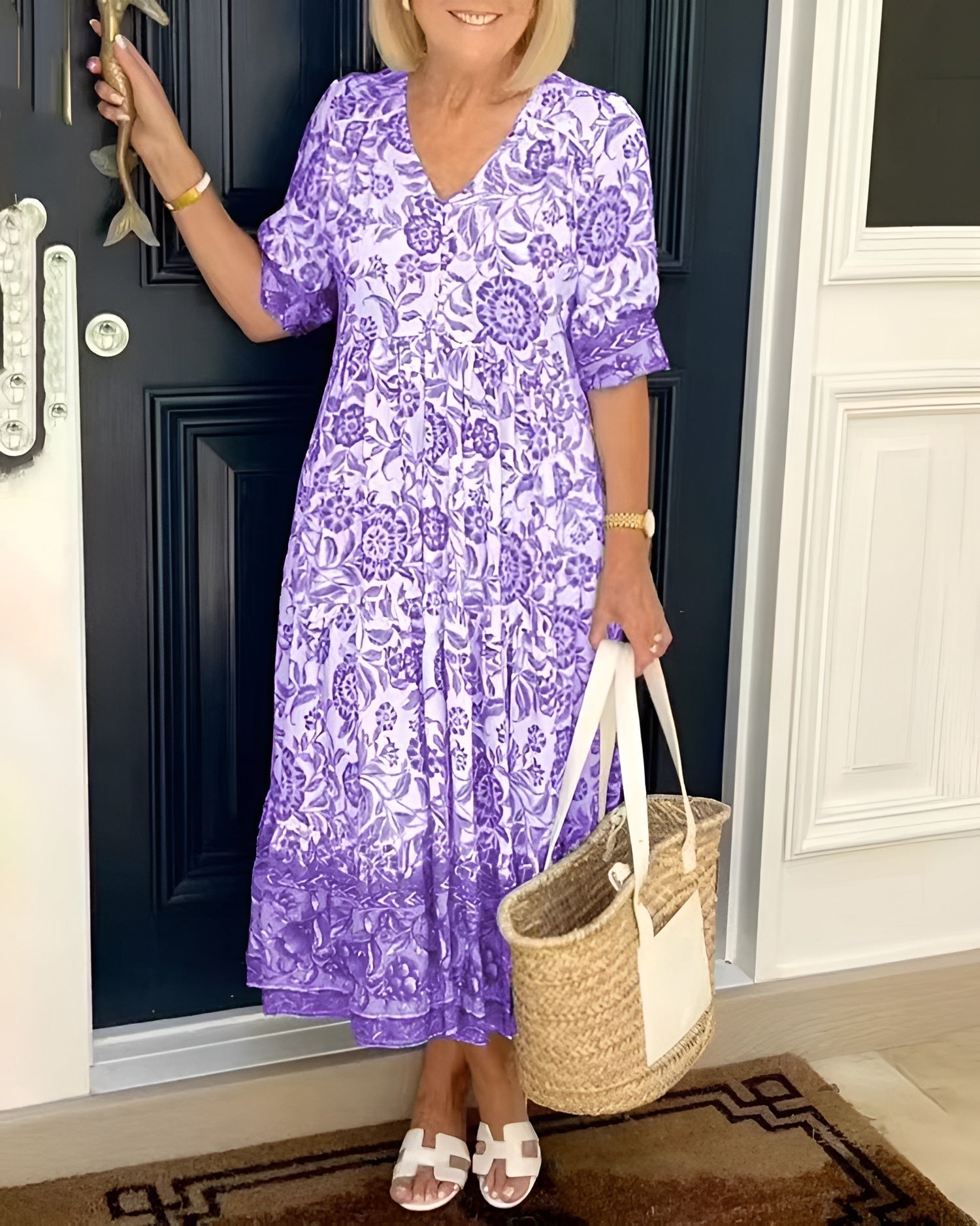 Evelyne | Elegant Blomstret Kjole