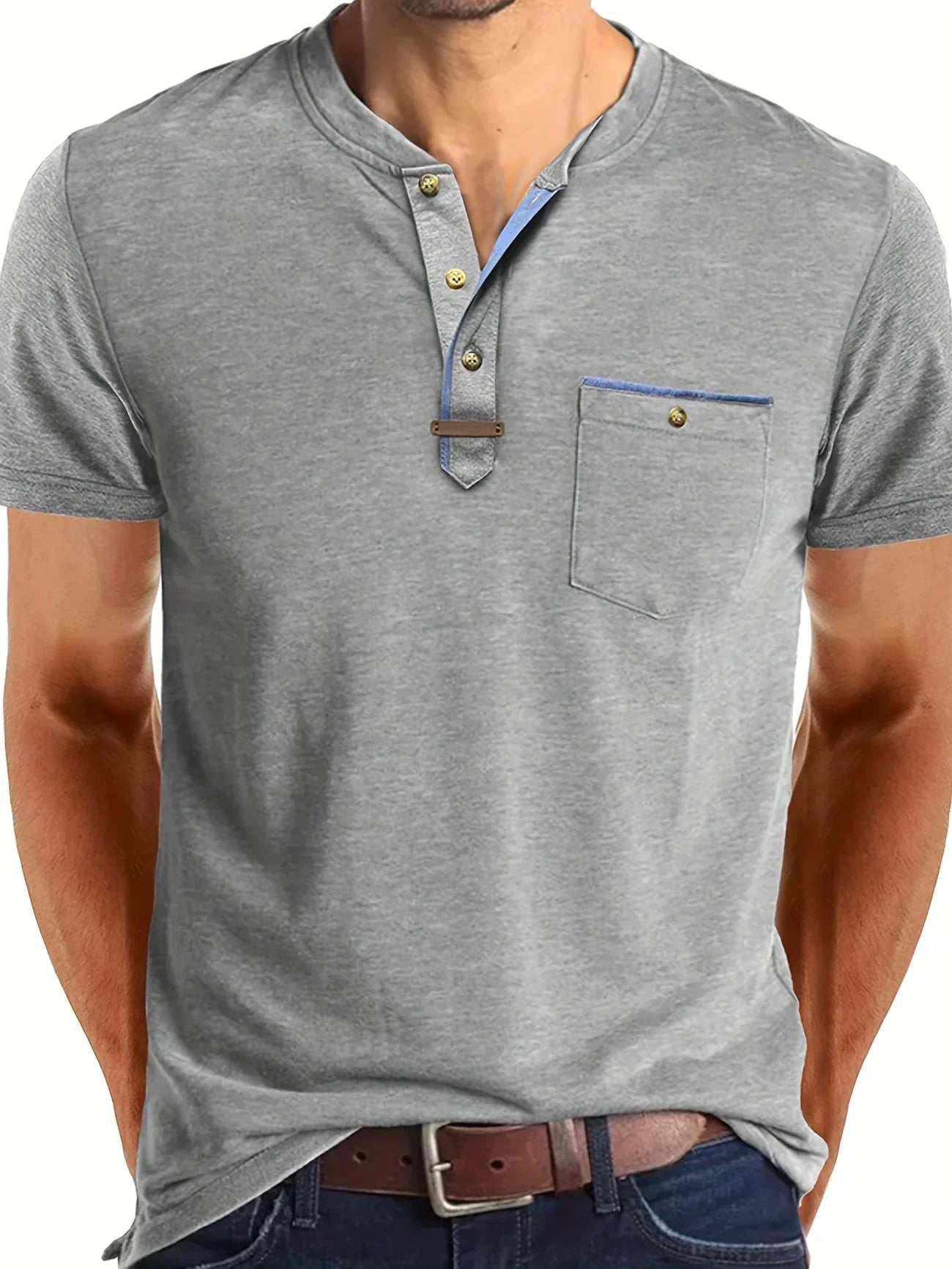 Savrani™ | Elegant t-shirt med rund hals og lomme