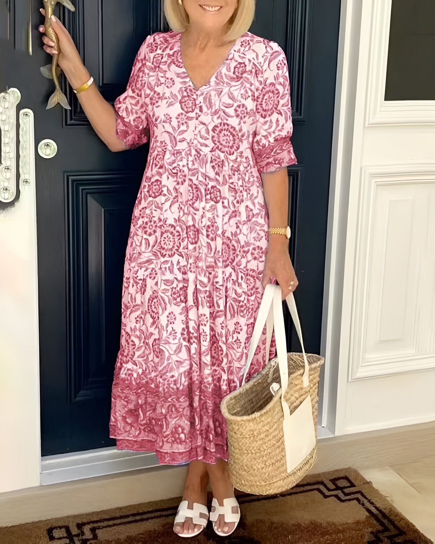 Evelyne | Elegant Blomstret Kjole