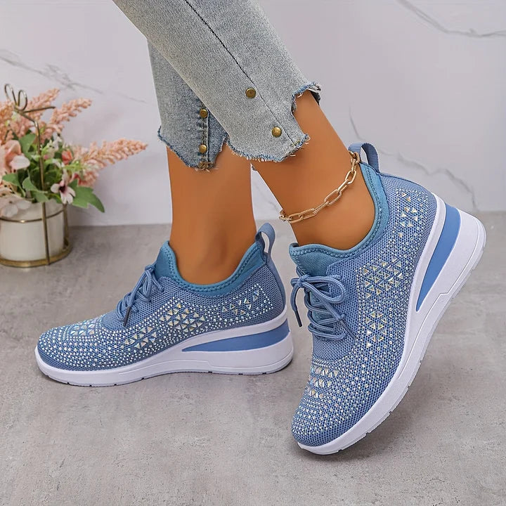 Giselle – Ortopædiske Sneakers med Glitrende Krystaller
