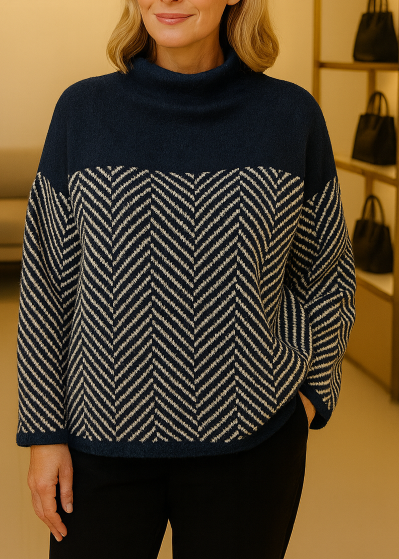Lucivine – Ribstrikket bomuldsrullekravepullover