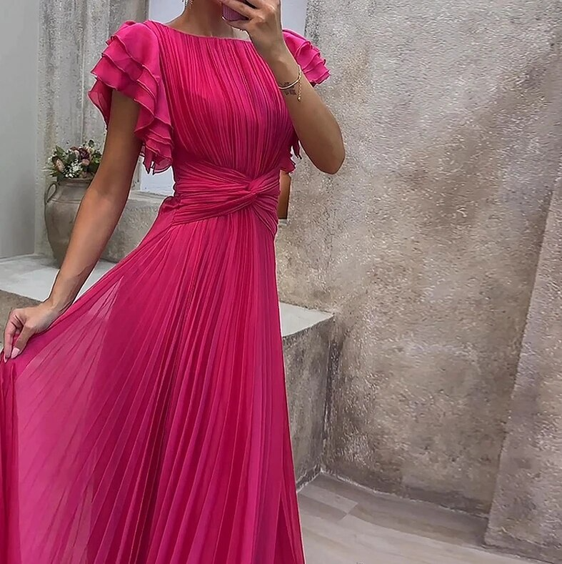 Liese - Elegant Farverig Aftenkjole