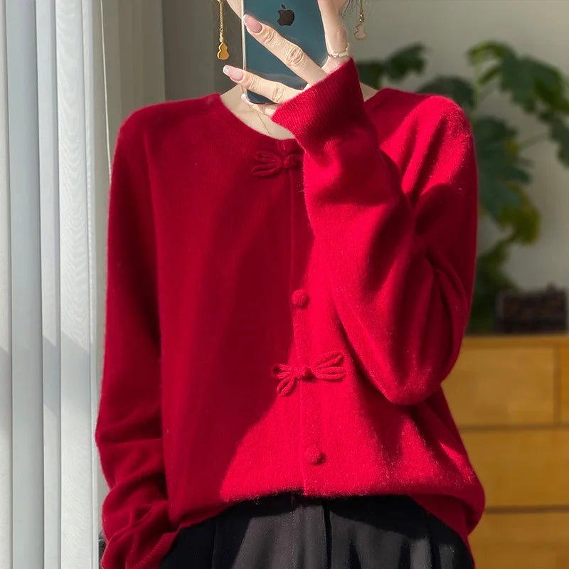 Beatrice | Cardigan med kasjmirsløjfe