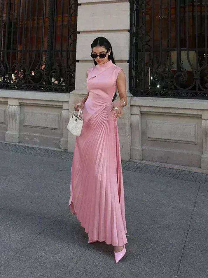 Ellison - Klassisk Maxi Kjole med Drapering
