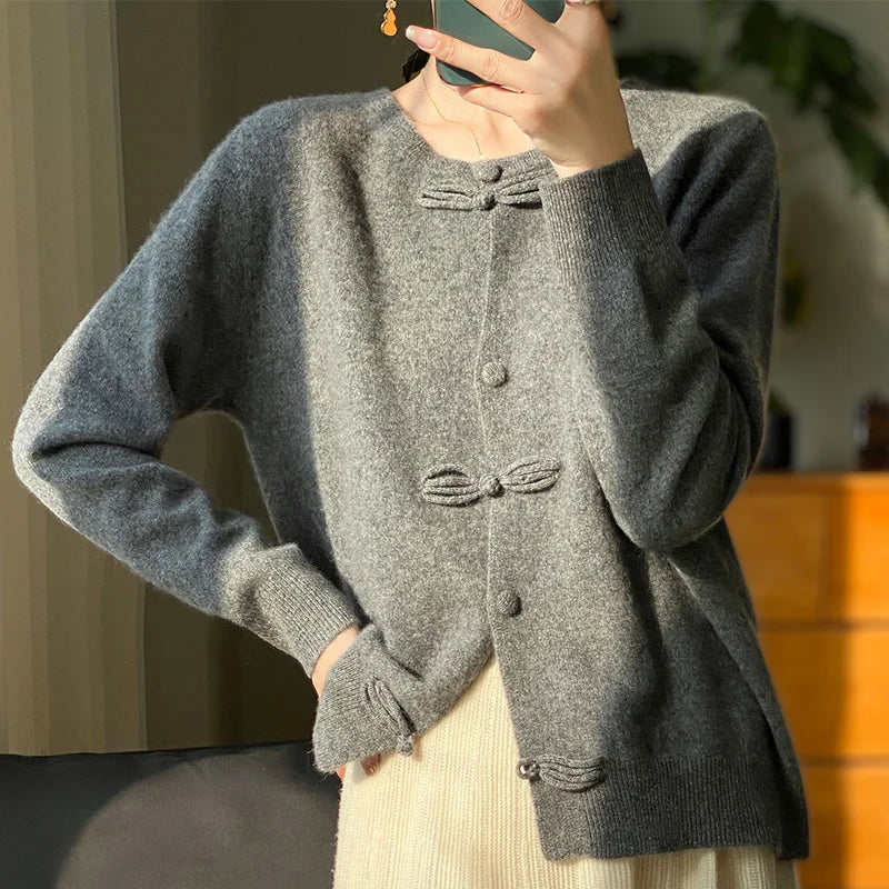 Beatrice | Cardigan med kasjmirsløjfe