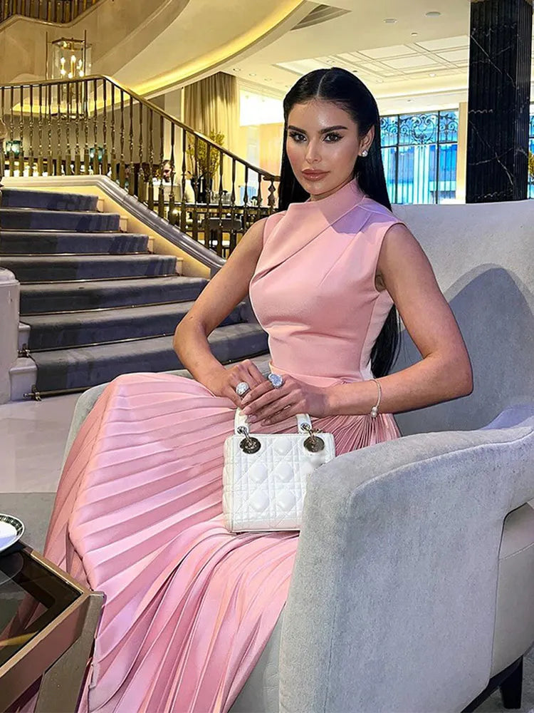 Ellison - Klassisk Maxi Kjole med Drapering
