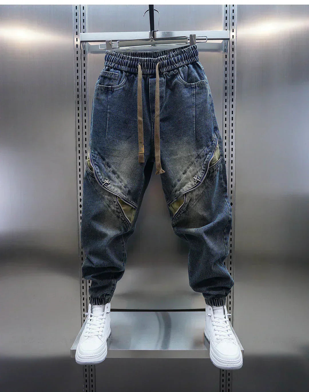 Laurent™ | Baggy Denim Bukser med Bælte