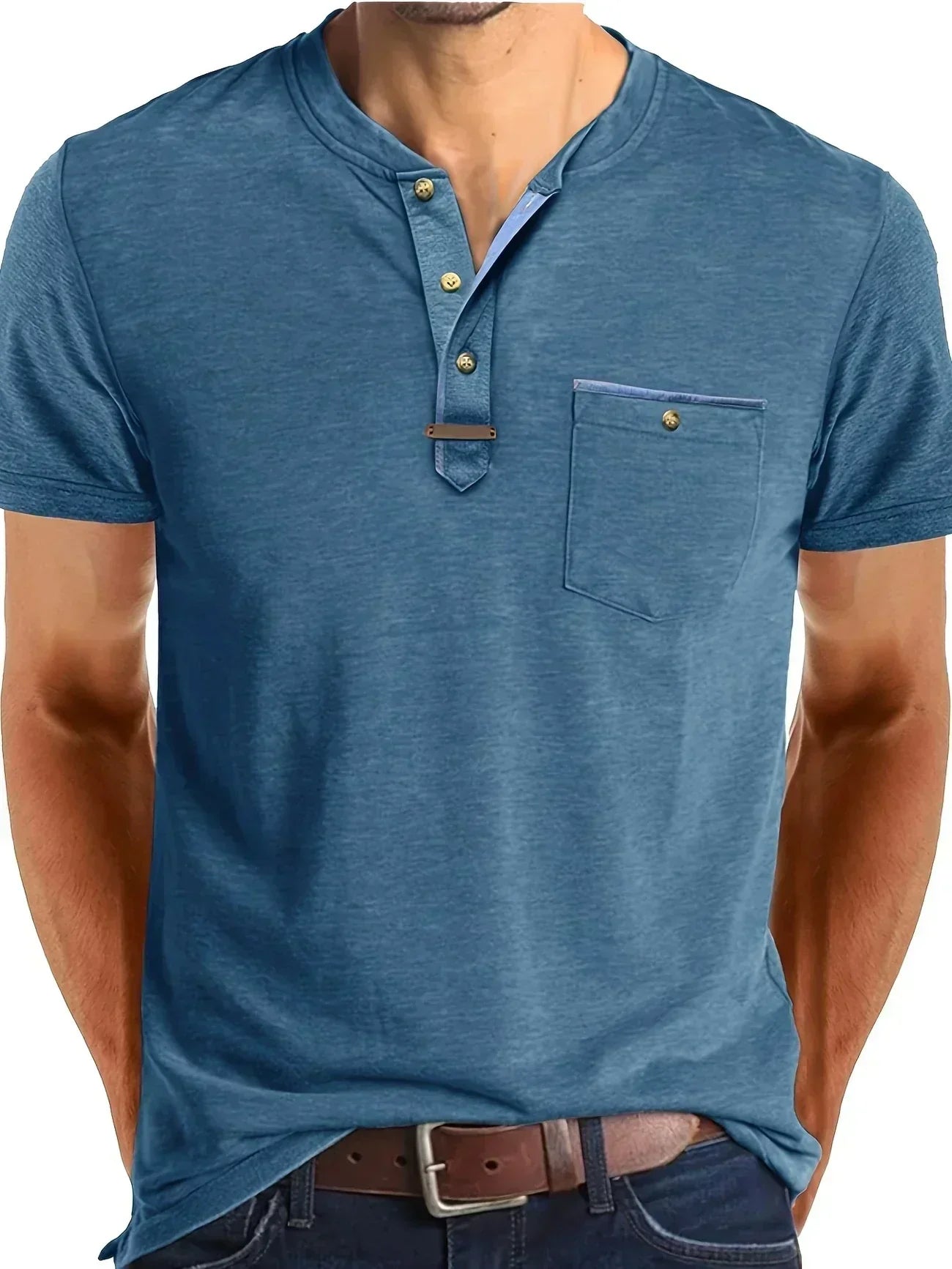 Savrani™ | Elegant t-shirt med rund hals og lomme