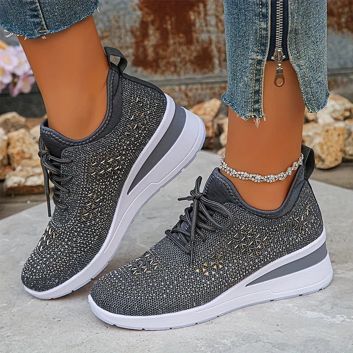 Giselle – Ortopædiske Sneakers med Glitrende Krystaller