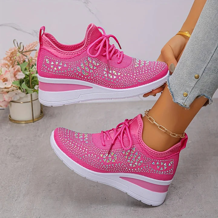 Giselle – Ortopædiske Sneakers med Glitrende Krystaller