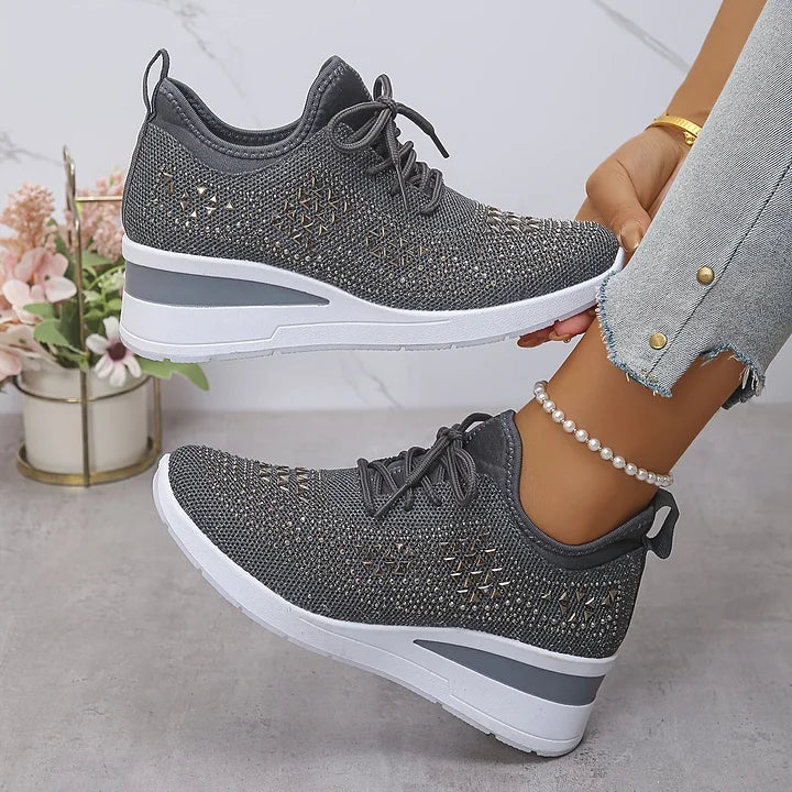 Giselle – Ortopædiske Sneakers med Glitrende Krystaller