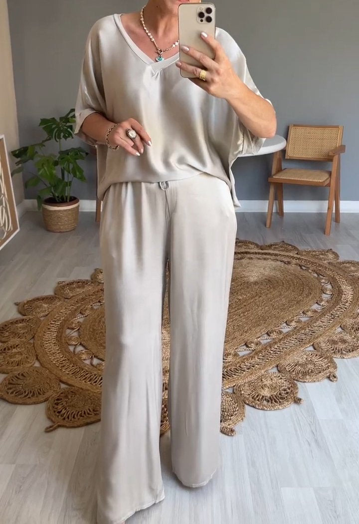 Elena | Casual to-delt sæt med rund hals