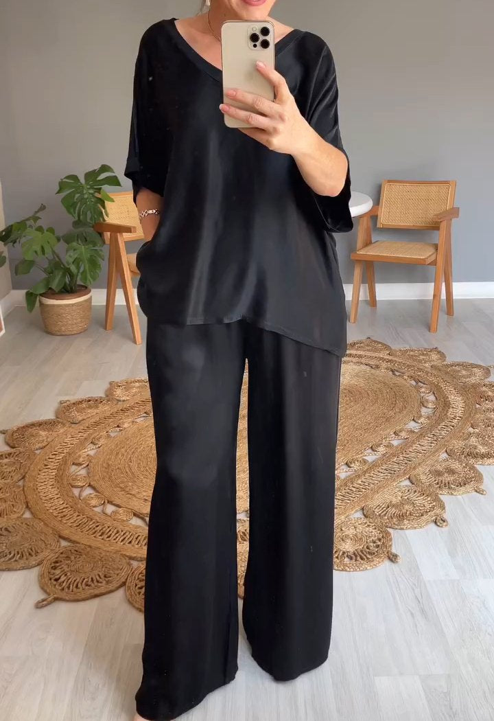 Elena | Casual to-delt sæt med rund hals