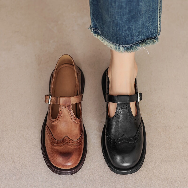 Velda™ | Elegante Mary Janes i læder
