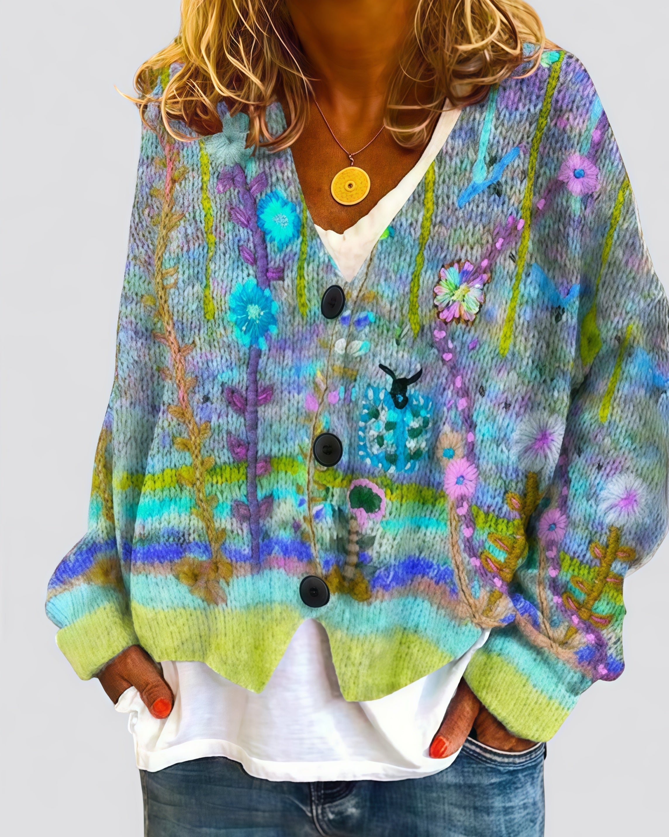 Callie | Elegant cardigan med blomster