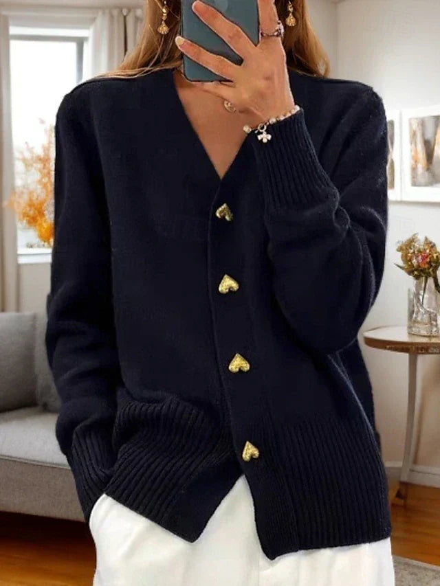 Adele | Elegant Cardigan med Hjerteformede Knapper