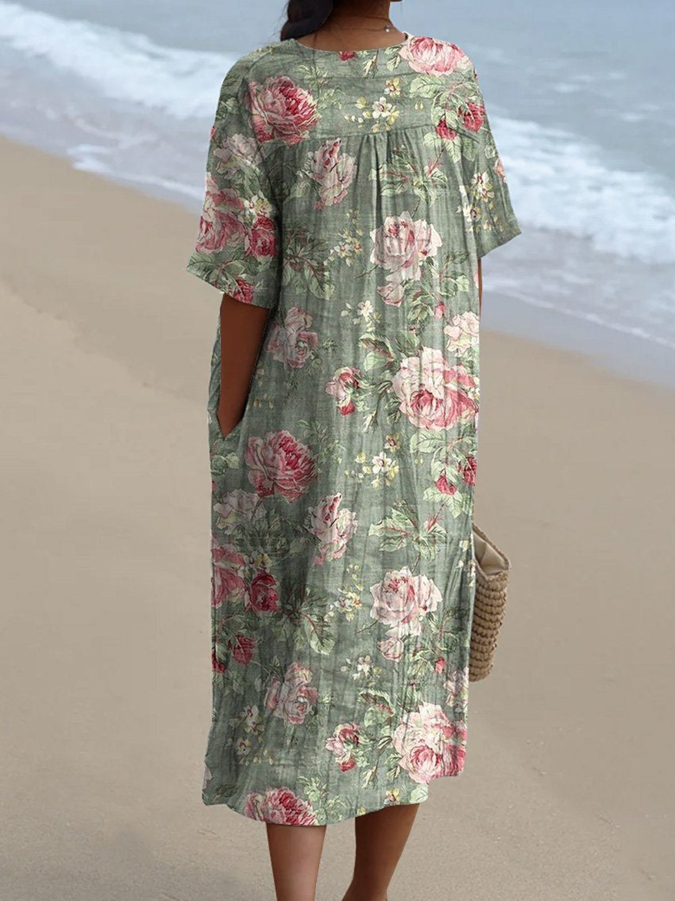 Lina | Vintage Kjole med Blomster