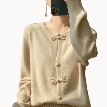 Beatrice | Cardigan med kasjmirsløjfe