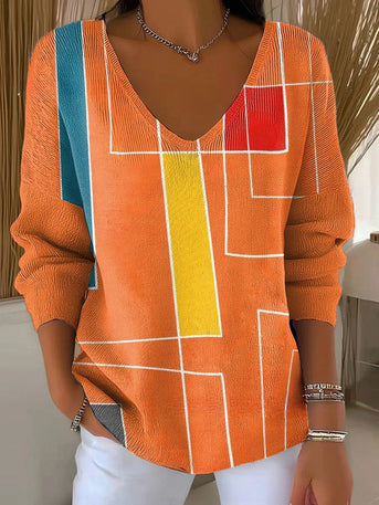 Lunessa – Feminin blød strikpullover med V-udskæring