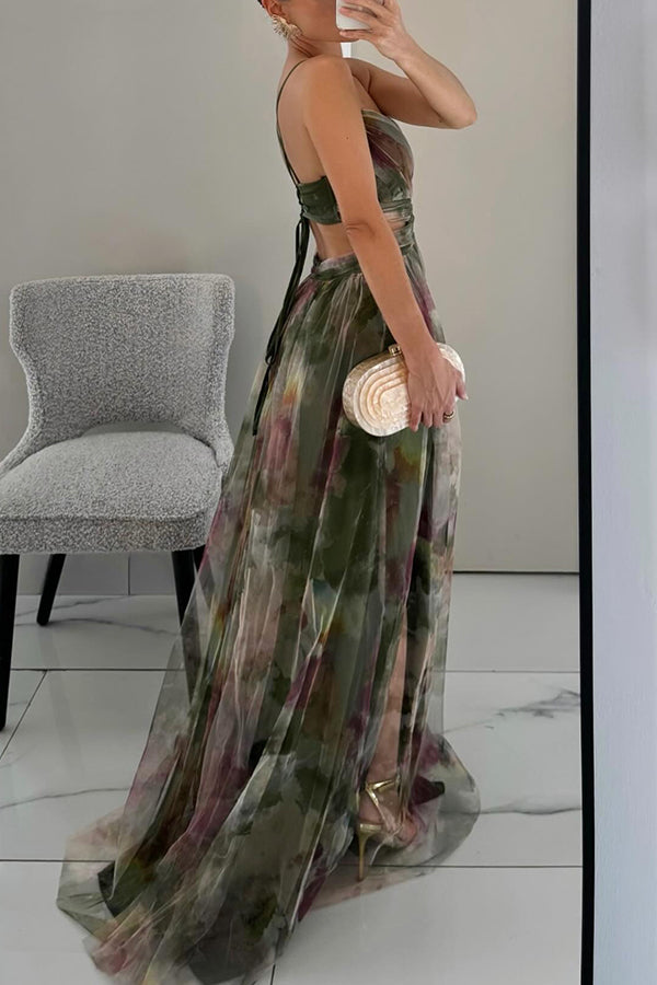 Giselle - Charmerende Maxi Kjole med Blomsterprint