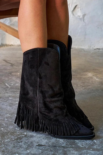 Élise™ | Frynse Støvler i Suede
