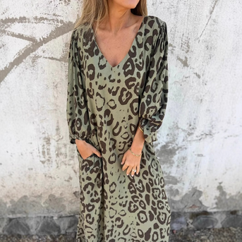 Denise | Kjole med leopardmønster