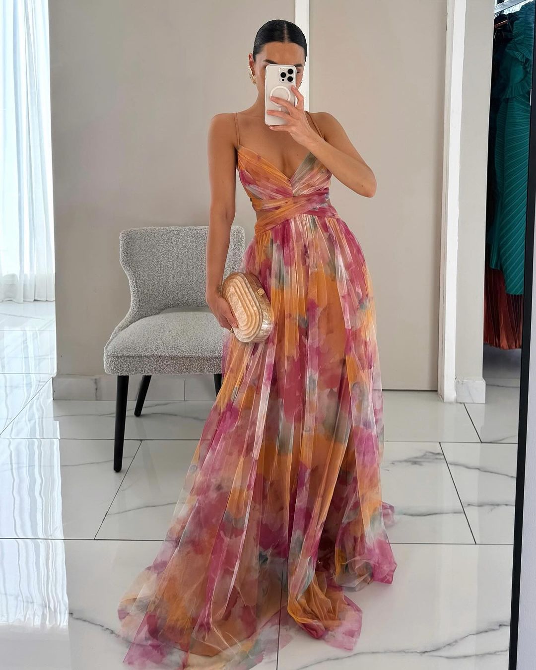 Giselle - Charmerende Maxi Kjole med Blomsterprint