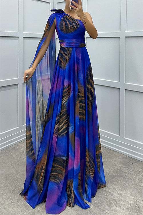 Lilliagirl – Kjole uden stropper i chiffon med print