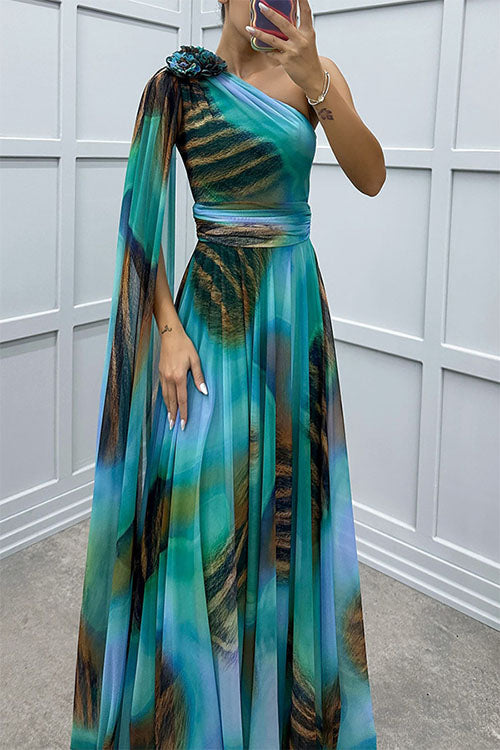 Lilliagirl – Kjole uden stropper i chiffon med print