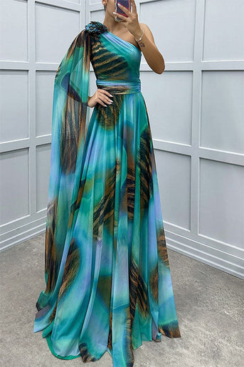 Lilliagirl – Kjole uden stropper i chiffon med print