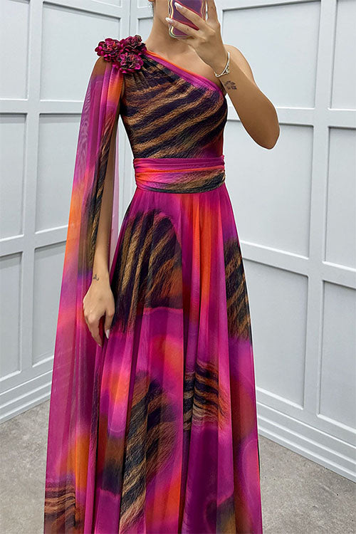 Lilliagirl – Kjole uden stropper i chiffon med print