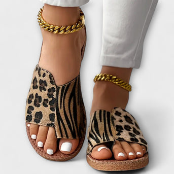 Lækre Sandaler med To-Farvet Leopardmønster