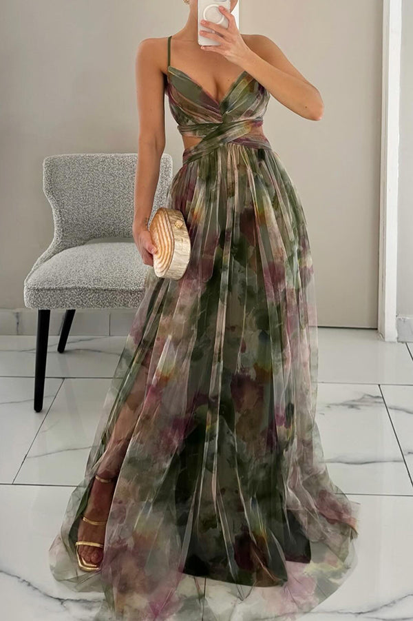 Giselle - Charmerende Maxi Kjole med Blomsterprint