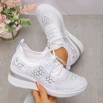 Giselle – Ortopædiske Sneakers med Glitrende Krystaller