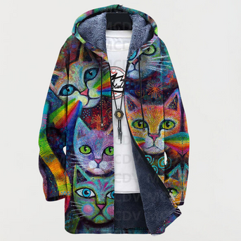 Luna | Regnbue Kat Hoodie