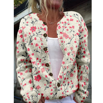 Evi | Elegant cardigan med print
